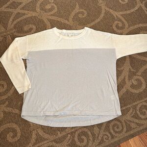 J Crew factory fine knit sweater cream and gray women’s XL used once merino wool